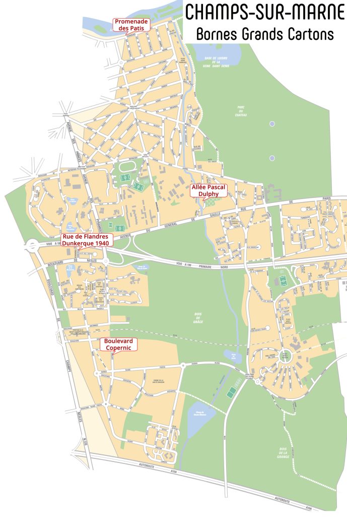 Plan bornes cartons Champs-sur-Marne